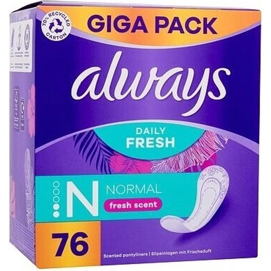 Always Intimates 76 buc Parfum proaspăt normal 1×74 buc, lenjerie intimă