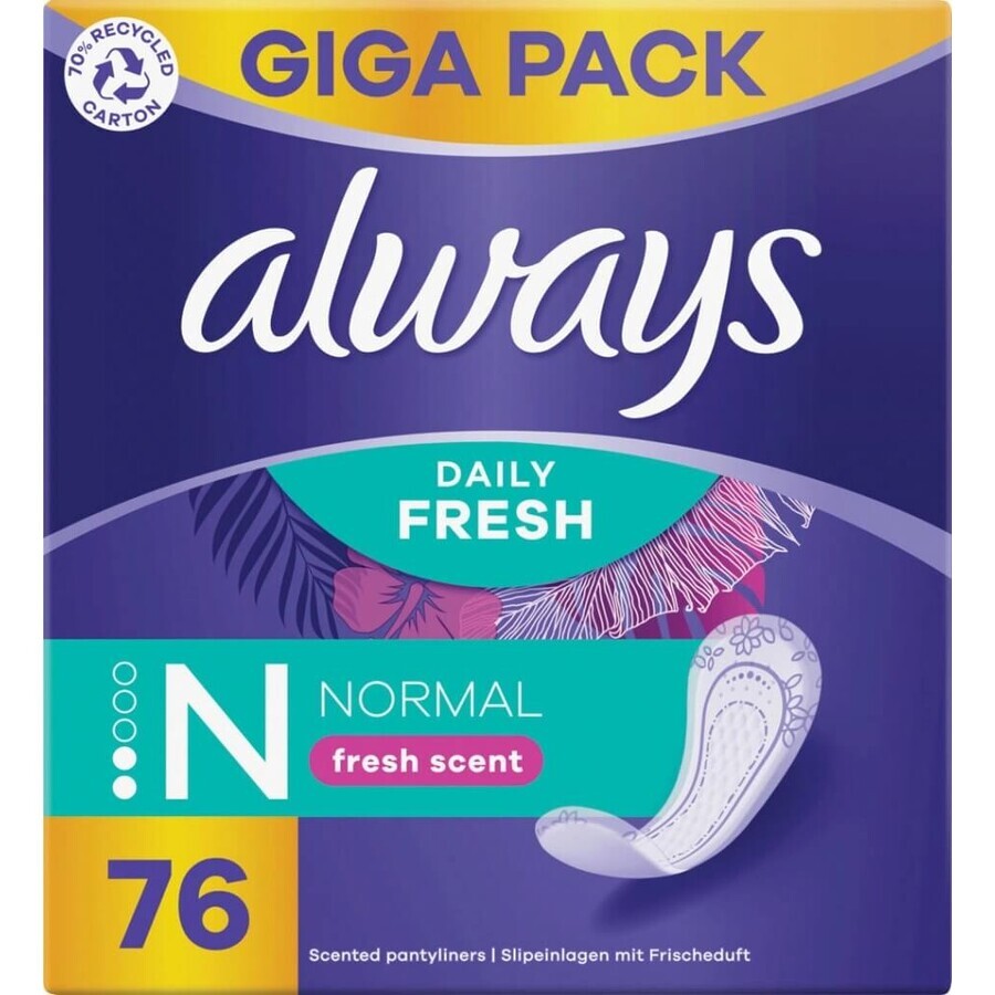 Always Intimates 76 buc Parfum proaspăt normal 1×74 buc, lenjerie intimă