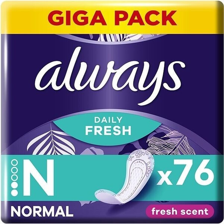 Always Intimates 76 buc Parfum proaspăt normal 1×74 buc, lenjerie intimă