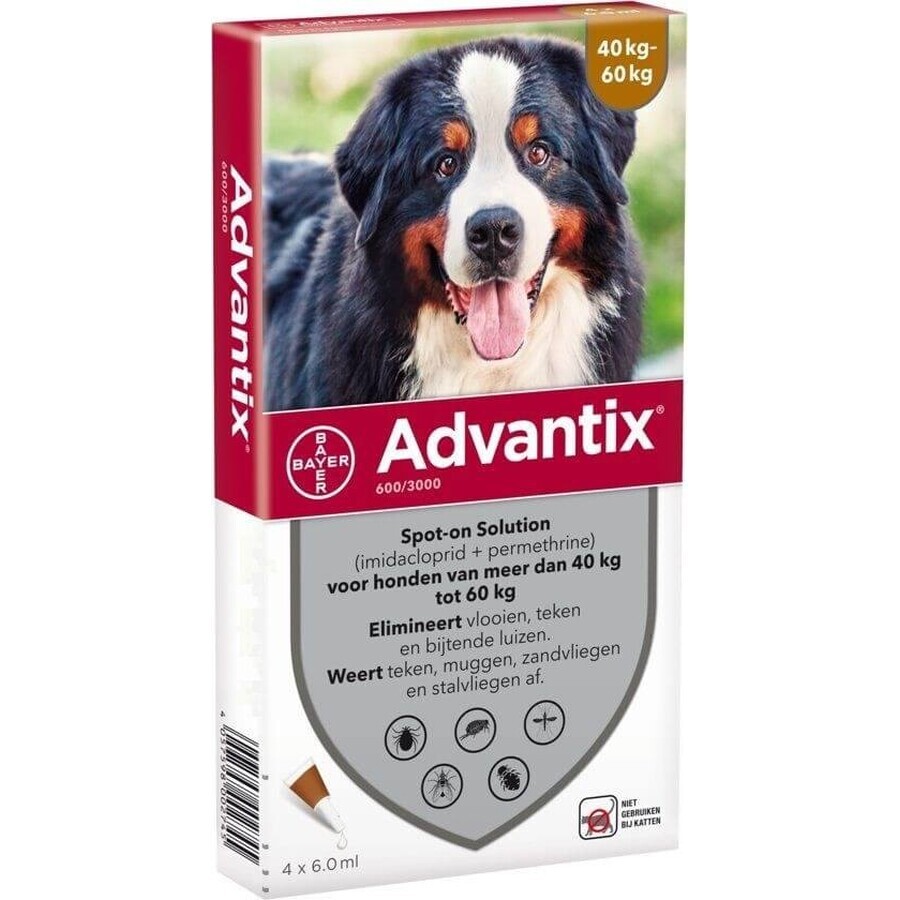 Advantix Spot-on pentru câini de la 40 la 60 kg (1 pipetă) 1x6 ml