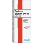 GENERICA Calciu + Vitamina C 1000 mg 1×10 tbl, supliment alimentar