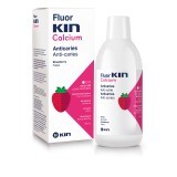 Apa de gura pentru copii cu aroma de capsuni, Fluor Kin Calcium, 500 ml, Laboratorios Kin