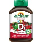 JAMIESON VITAMIN D3 KIDS 400 UI căpșuni 1×100 tbl, VITAMIN D3 pentru copii