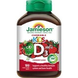 JAMIESON VITAMIN D3 KIDS 400 UI căpșuni 1×100 tbl, VITAMIN D3 pentru copii