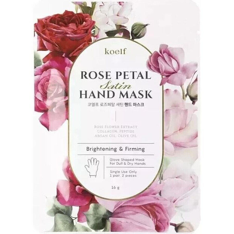 Petitfee & Koelf Máscara de manos satinada con pétalos de rosa 16 g / 2 uds 1×16 g / 2 uds