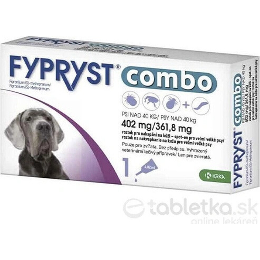 FYPRYST combo 402 mg/361,8 mg PSY OVER 40 KG 1×4,02 ml, preparato per pulci