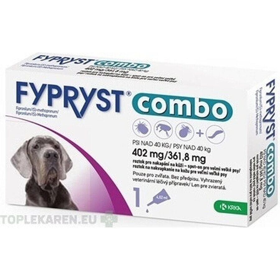 FYPRYST combo 402 mg/361,8 mg PSY OVER 40 KG 1×4,02 ml, preparato per pulci