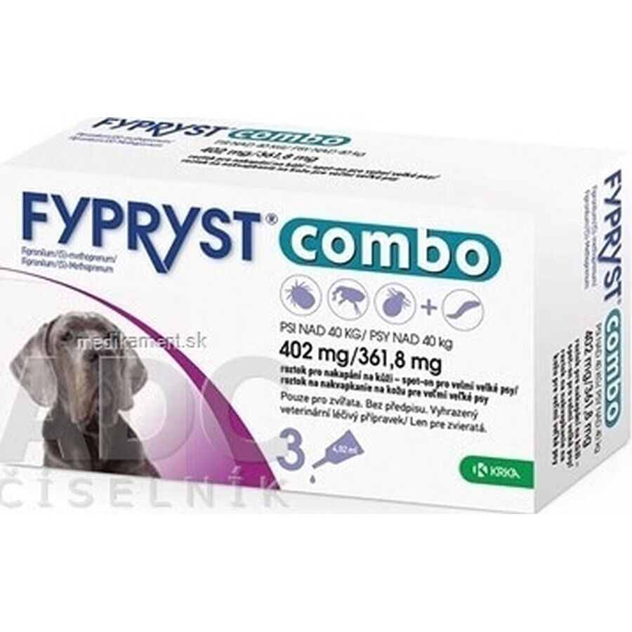 FYPRYST combo 402 mg/361,8 mg PSY OVER 40 KG 1×4,02 ml, preparato per pulci