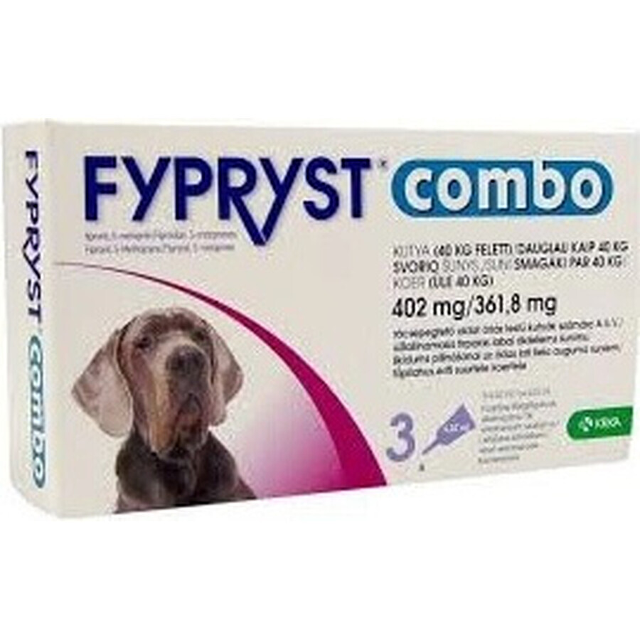 FYPRYST combo 402 mg/361,8 mg PSY OVER 40 KG 1×4,02 ml, preparato per pulci