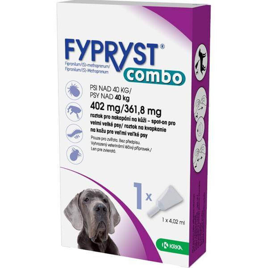 FYPRYST combo 402 mg/361,8 mg PSY OVER 40 KG 1×4,02 ml, preparato per pulci