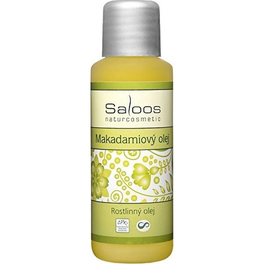 Saloos Olio vegetale di Macadamia 1×50 ml, olio per la pelle