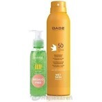 BABÉ SUN Sunscreen spray SPF 50 + Aloe vera gel, 1x1 set 1x200 + 90 ml, sunscreen spray + gift: cooling gel