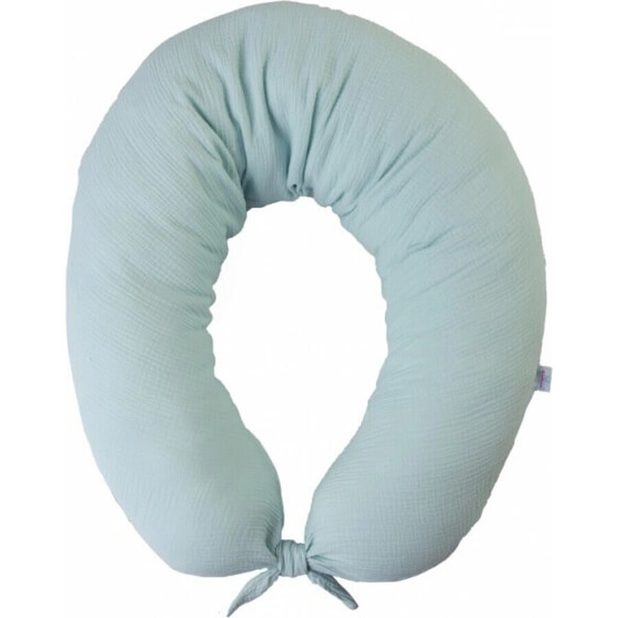 BABYMATEX Coussin d'allaitement Mousseline Moon Moon Light Turquoise 260 cm 1×1 pc, 100% coton