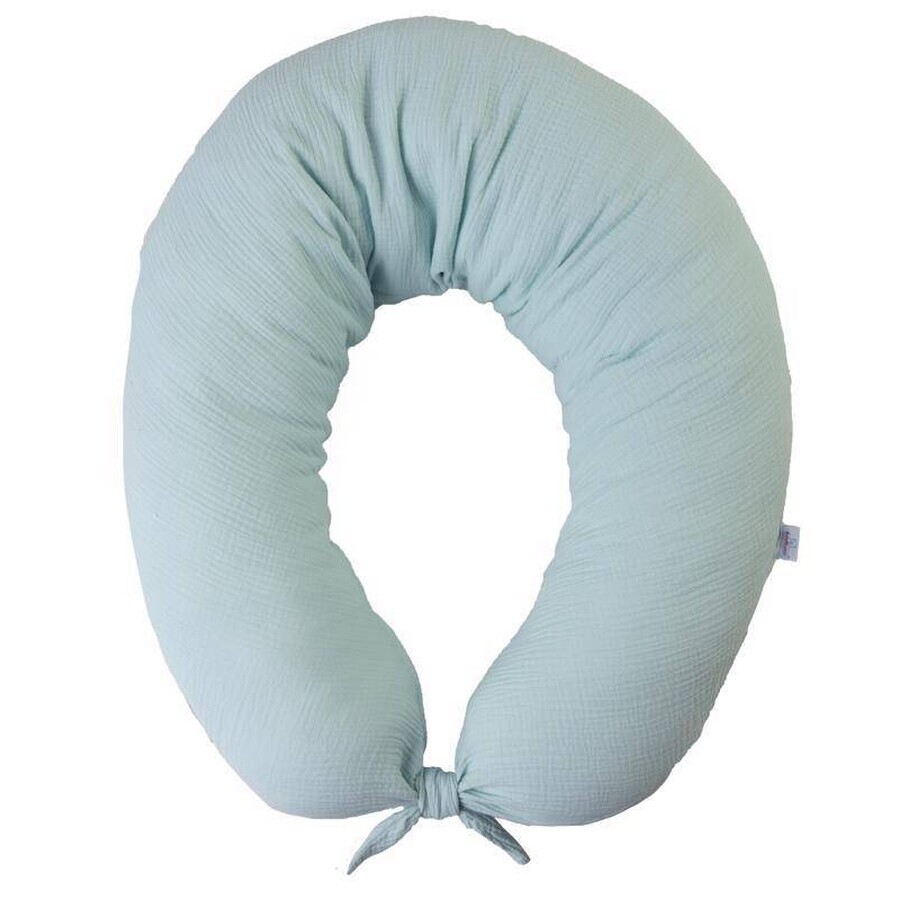 BABYMATEX Coussin d'allaitement Mousseline Moon Moon Light Turquoise 260 cm 1×1 pc, 100% coton