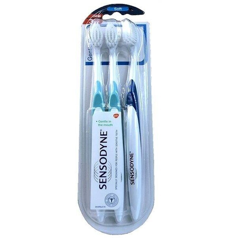 SENSODYNE Gentle Care Soft - Triopack 1×3 buc, periuță de dinți