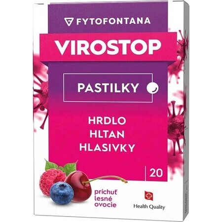 VIROSTOP Pastiluțe - fructe de pădure 1×20 buc, pastiluțe împotriva gripei