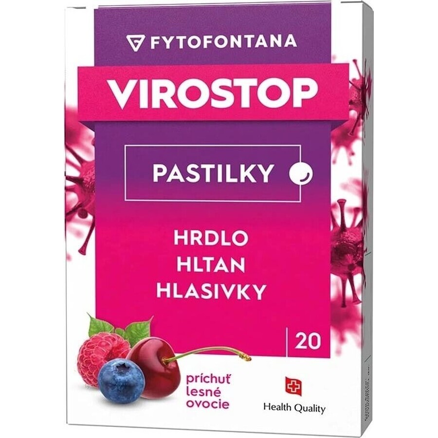 VIROSTOP Pastiluțe - fructe de pădure 1×20 buc, pastiluțe împotriva gripei