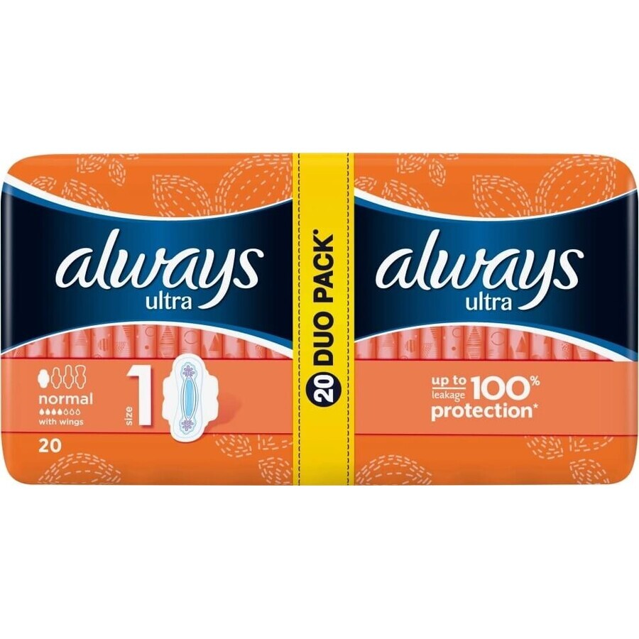 Always Ultra Duo 20 buc Normal Plus 1×20 buc, tampoane menstruale