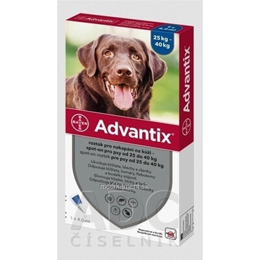 ADVANTIX SPOT-ON PES 4×4 ml, preparat antiparazitar repelent