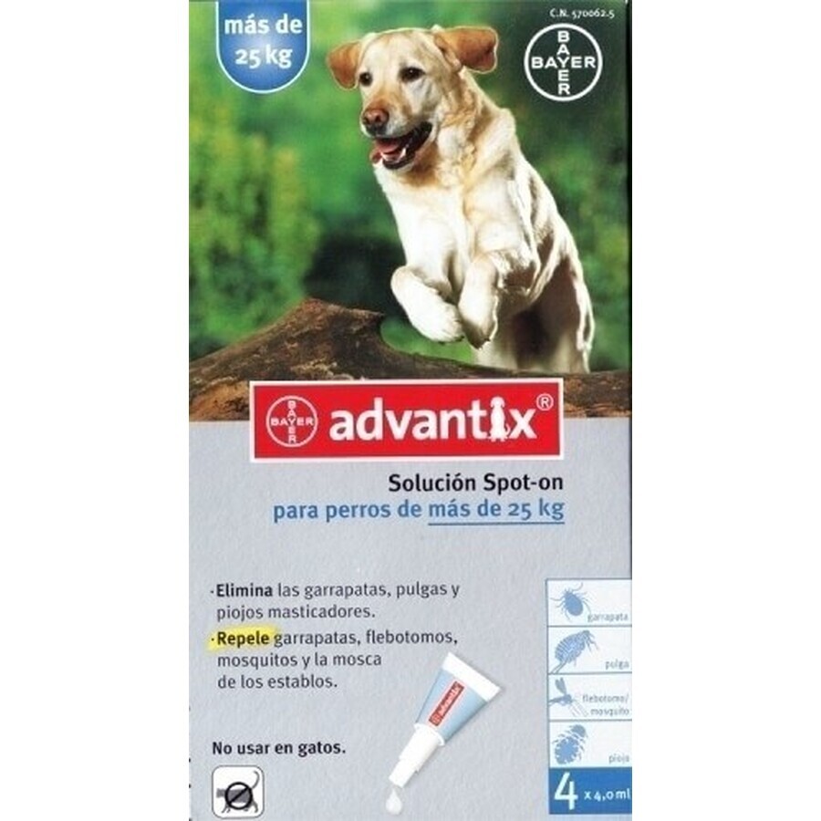 ADVANTIX SPOT-ON PES 4×4 ml, preparat antiparazitar repelent