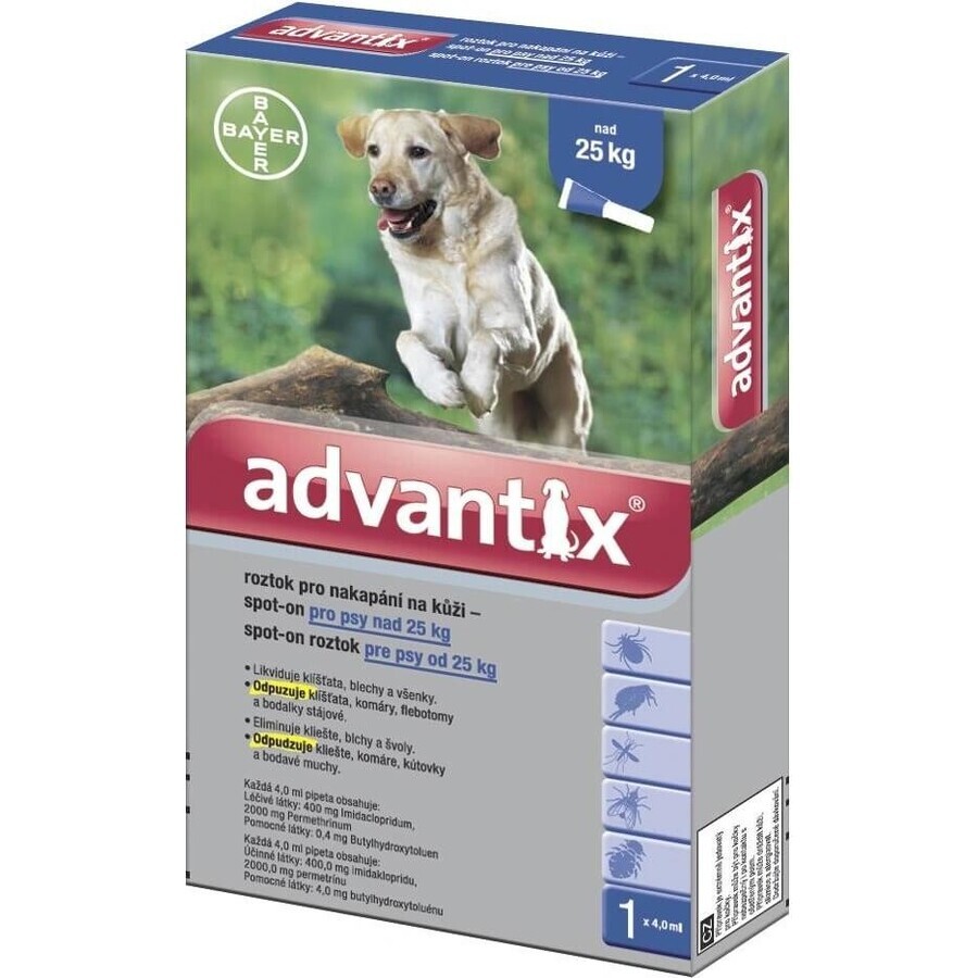 ADVANTIX SPOT-ON PES 4×4 ml, preparat antiparazitar repelent