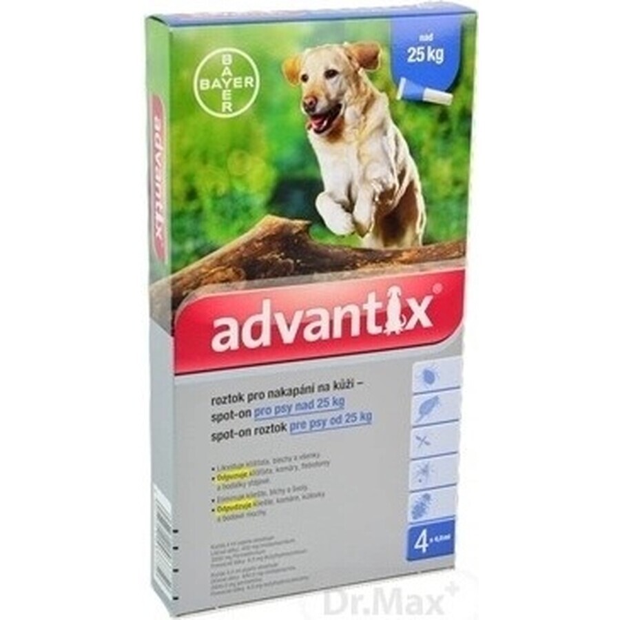 ADVANTIX SPOT-ON PES 4×4 ml, preparat antiparazitar repelent