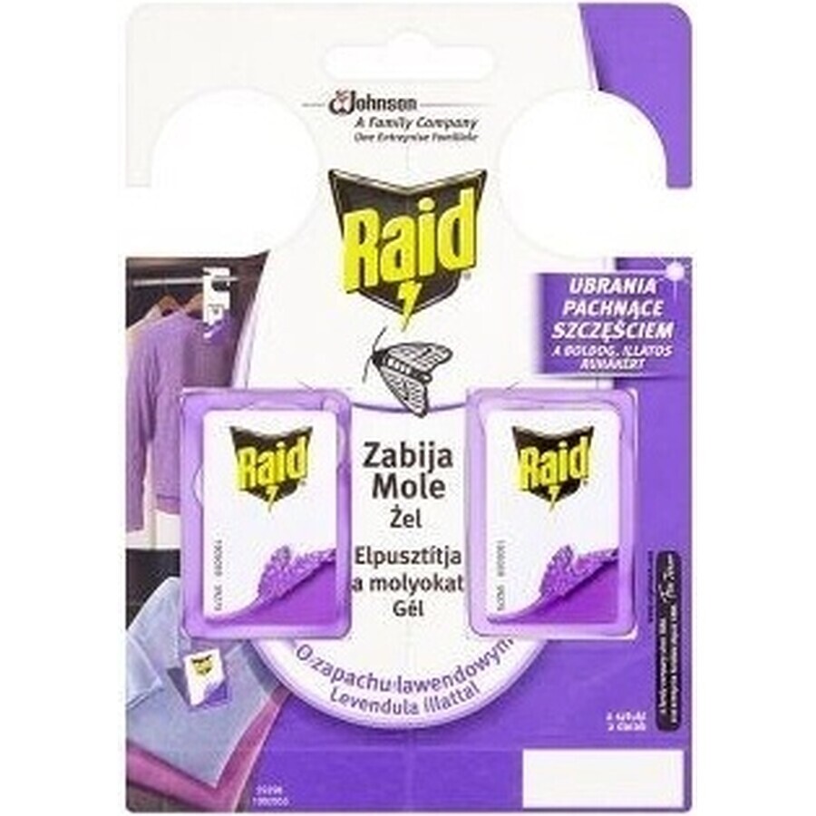 Raid gel anti-mites lavande lavande 1×2 pcs, contre les mites