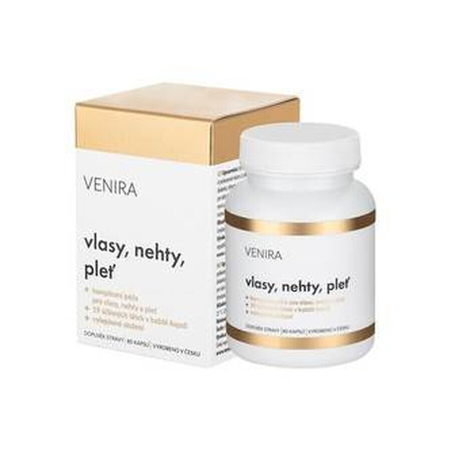 VENIRA capsules pour les cheveux, les ongles et la peau, traitement de 40 jours 1×80 cps, supplément nutritionnel