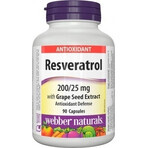 WEBBER NATURALS Resveratrol 200 mg 1×90 cps, voedingssupplement