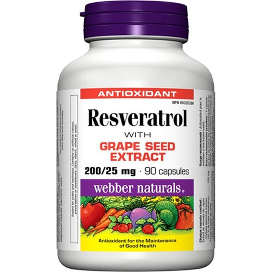 WEBBER NATURALS Resveratrol 200 mg 1×90 cps, voedingssupplement