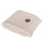 CEBA Coperta a maglia in confezione regalo 90 x 90 beige a spina di pesce 1×1, 100% cotone