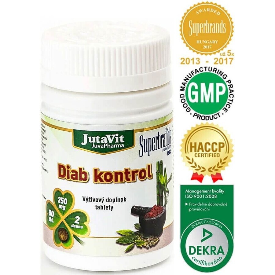 JutaVit Diab Control + crom organic tbl 1x80 buc