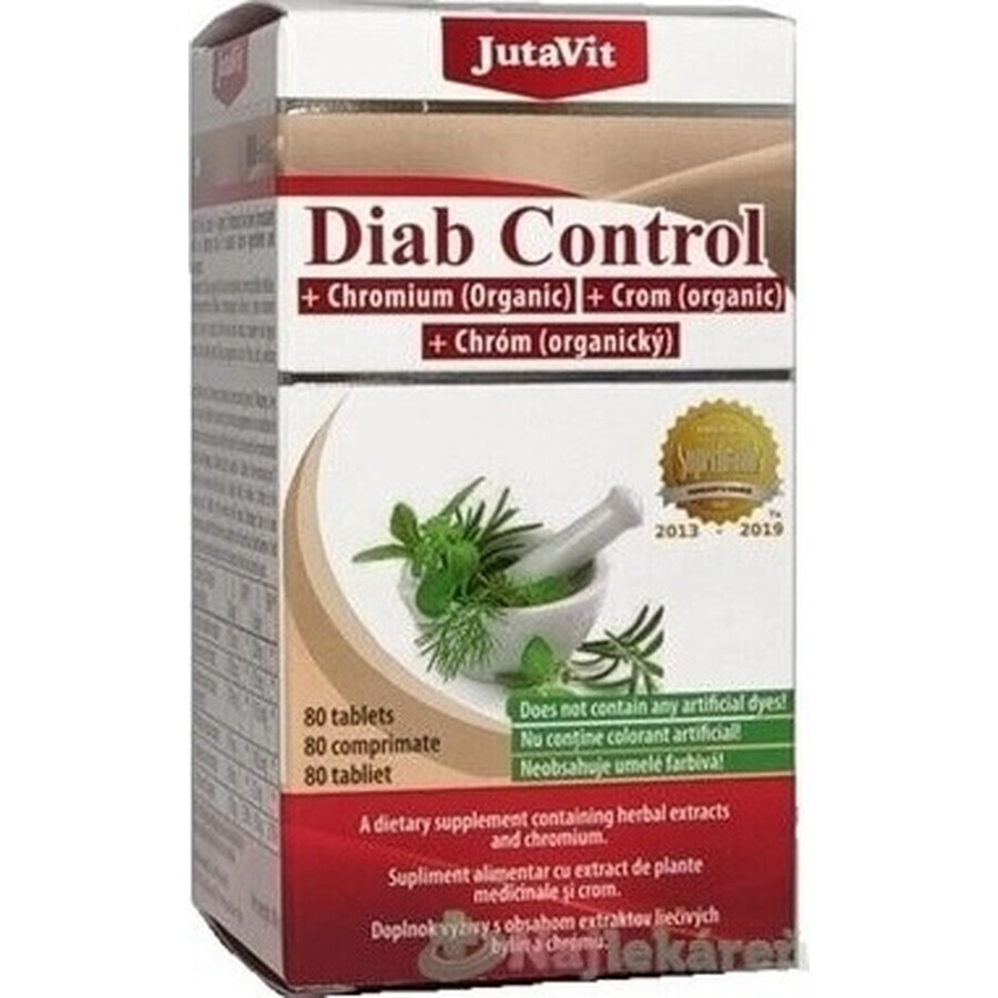 JutaVit Diab Control + crom organic tbl 1x80 buc