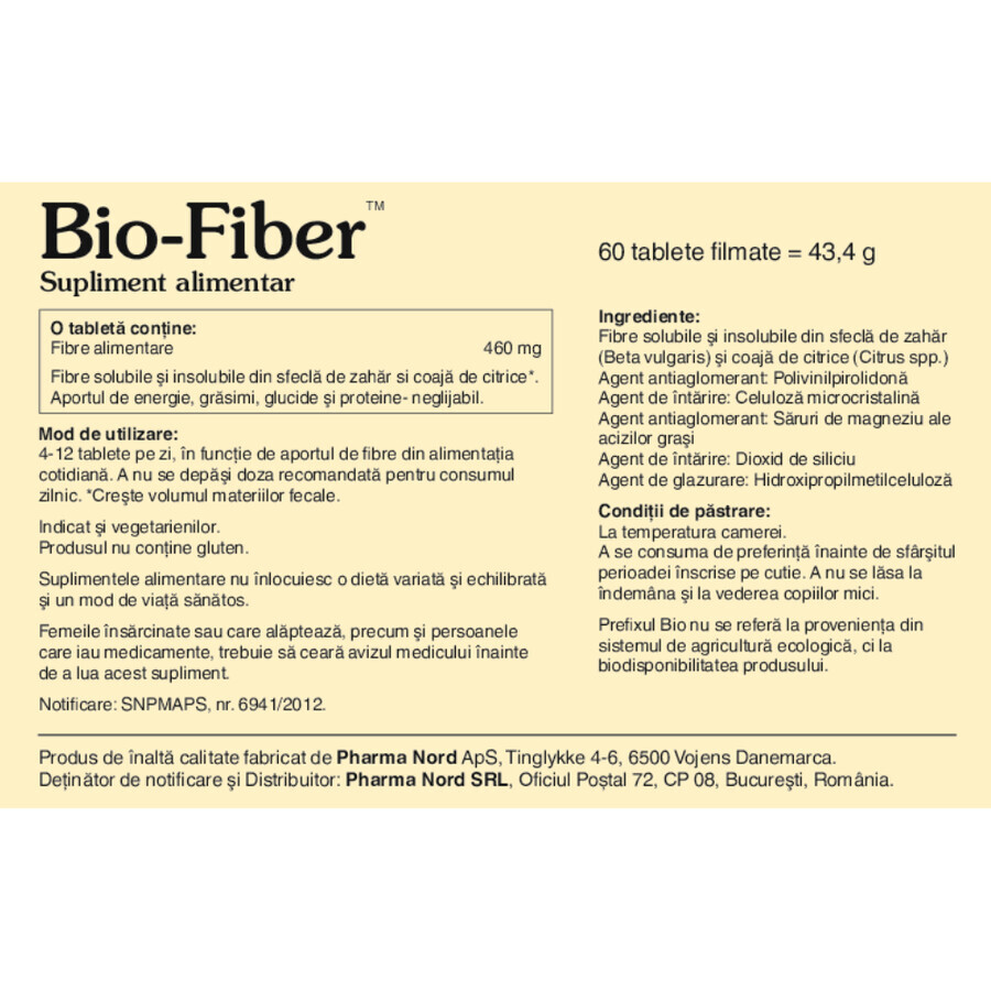 Bio-Fiber, 60 tablete, Pharma Nord