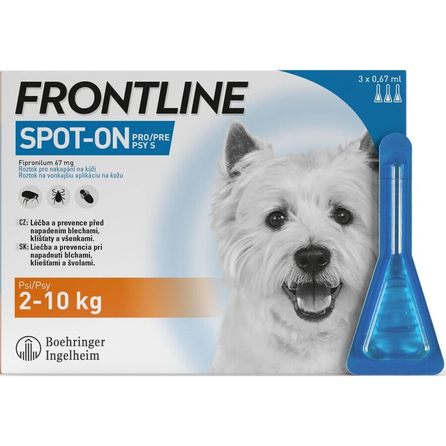 FRONTLINE spot-on for DOG S 3 x 0,67 ml 3x0,67 ml 3x0,67 ml, Lösung für Hunde