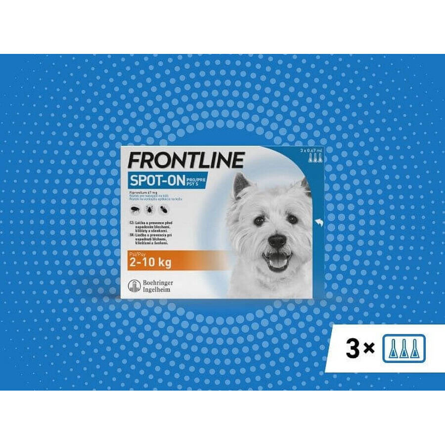 FRONTLINE spot-on for DOG S 3 x 0,67 ml 3x0,67 ml 3x0,67 ml, Lösung für Hunde