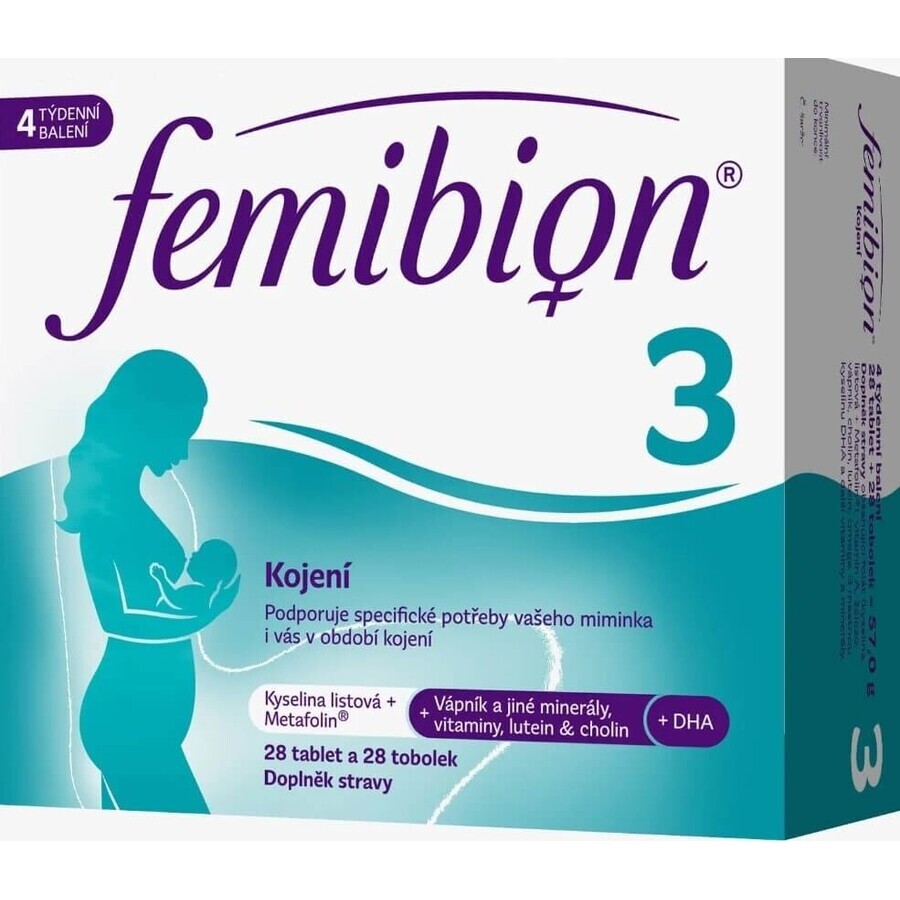 FEMIBION 3 Alăptare, 28 tbl + 28 cps 1×28 tbl + 28 cps, supliment alimentar