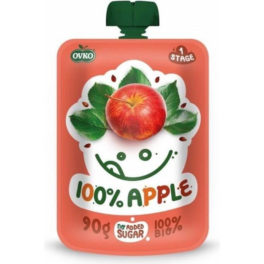 OVKO Organic Baby Food Apple 1×90 g, capsule de fruits