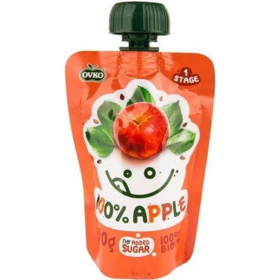 OVKO Organic Baby Food Apple 1×90 g, capsule de fruits