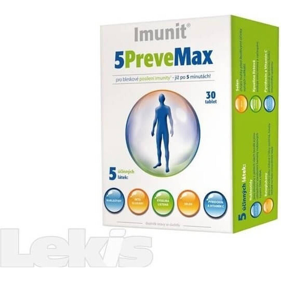 Imunit 5PreveMax 1×30 tbl, (avec nucléotides et bêta-glucane)