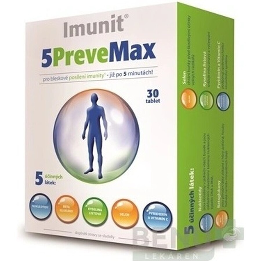 Imunit 5PreveMax 1×30 tbl, (avec nucléotides et bêta-glucane)