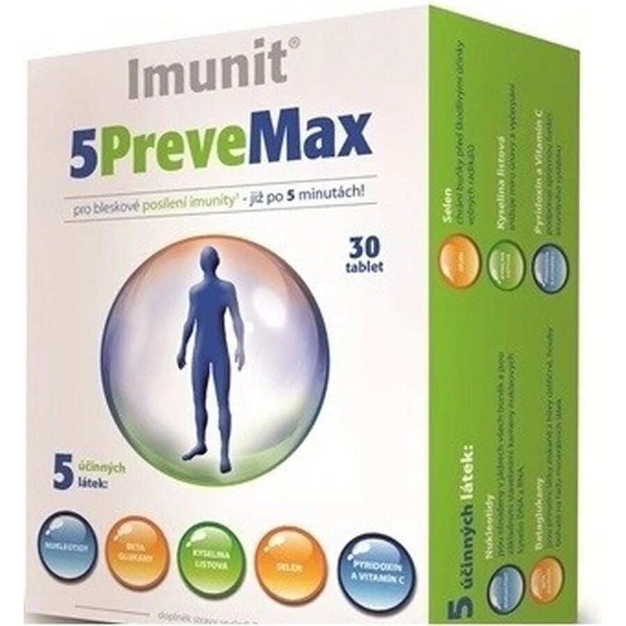 Imunit 5PreveMax 1×30 tbl, (avec nucléotides et bêta-glucane)