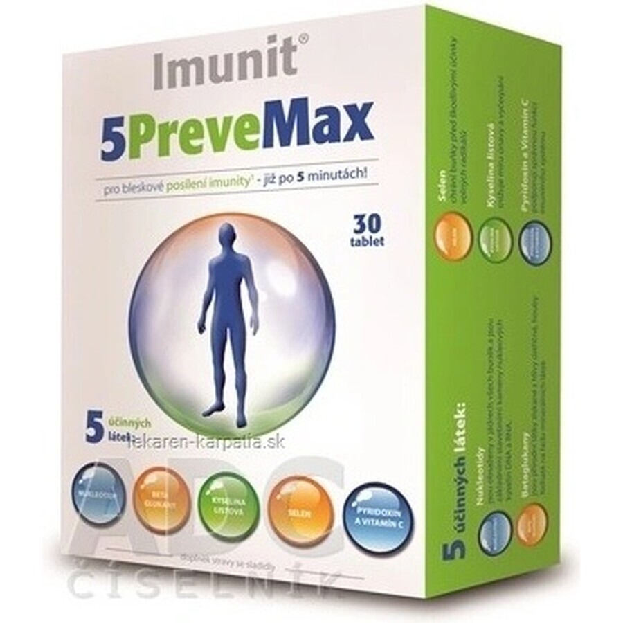 Imunit 5PreveMax 1×30 tbl, (avec nucléotides et bêta-glucane)