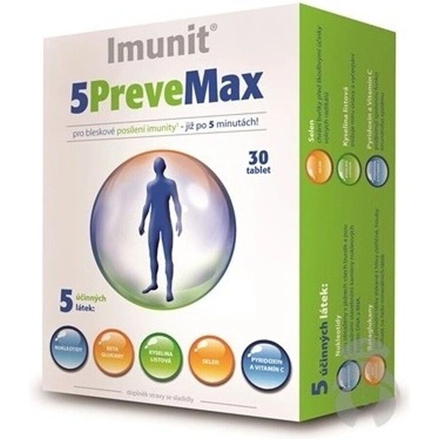 Imunit 5PreveMax 1×30 tbl, (avec nucléotides et bêta-glucane)