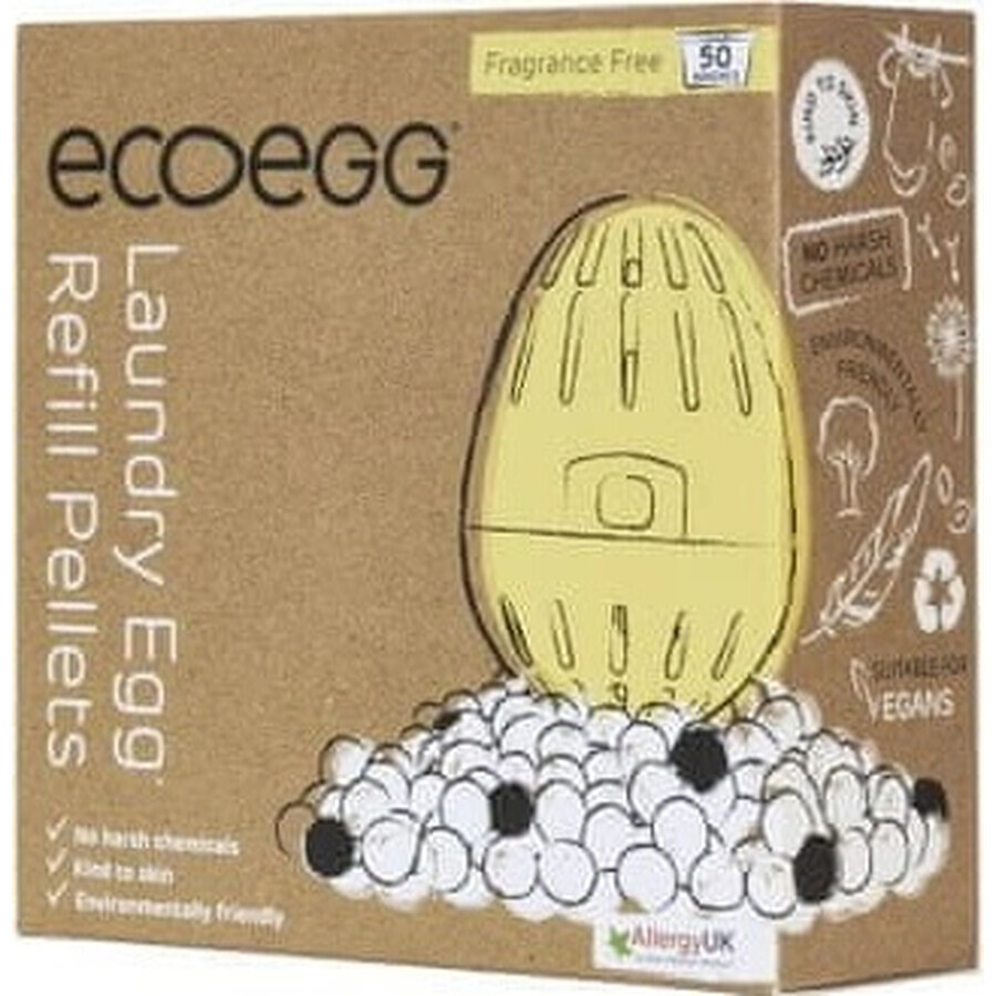 Ecoegg Wasch-Ei-Patrone - 50 Waschgänge parfümfrei 1×1 Stück, Patrone für 50 Waschgänge