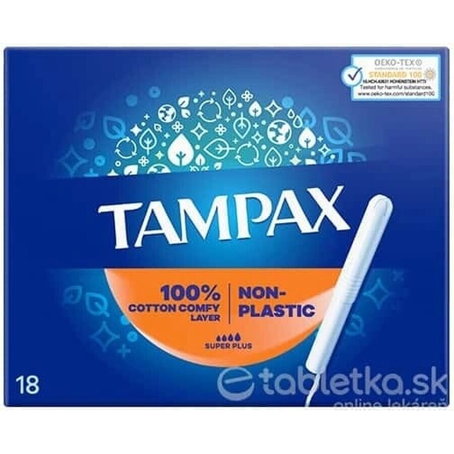 Tampax NON-PLASTIC Super Plus 18 pezzi 1×18 pezzi, assorbenti