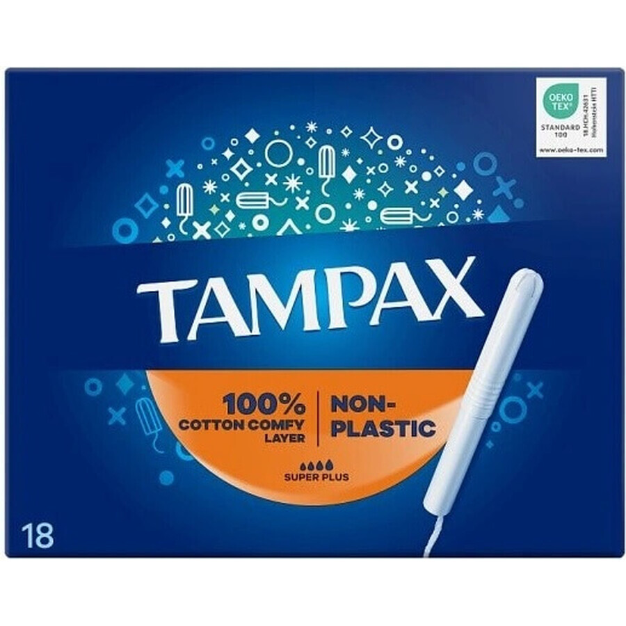 Tampax NON-PLASTIC Super Plus 18 pezzi 1×18 pezzi, assorbenti