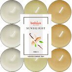 BOLSIUS Tea lights sensilight VANILLA 1×9 pezzi, tricolore