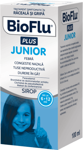 Bioflu Plus Junior sirop, 100 ml, Biofarm