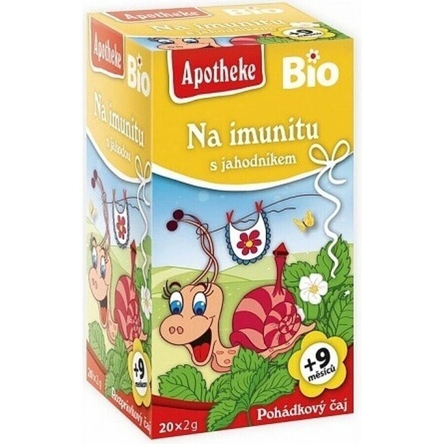 APOTHEKE TALK Voor immuniteit met aardbeien Bio 20×1,5 g, kruidenthee, vanaf het einde van de 9e maand